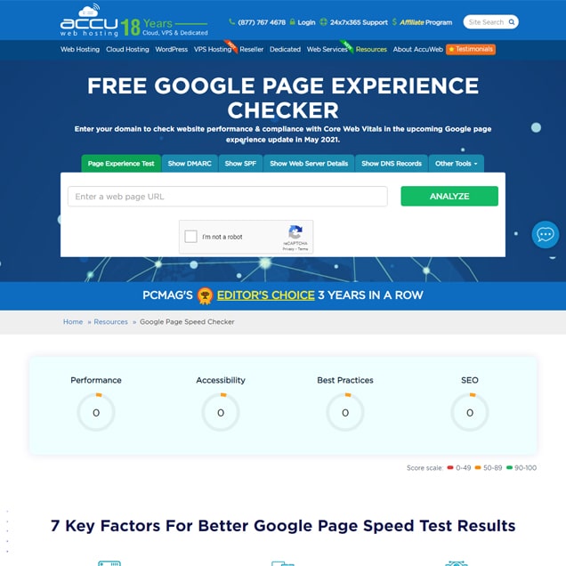Google PageSpeed Screen
